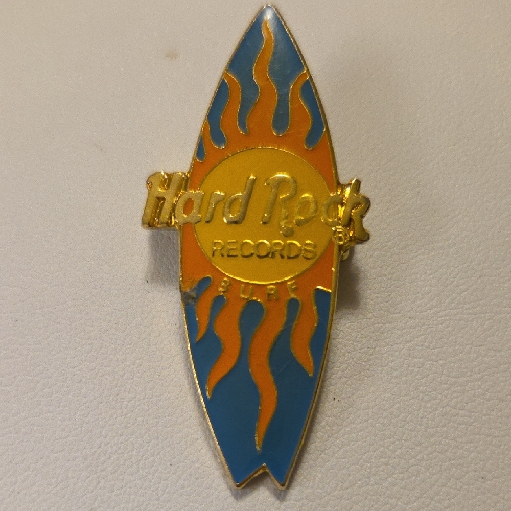 Hard Rock Records Surfboard Pin